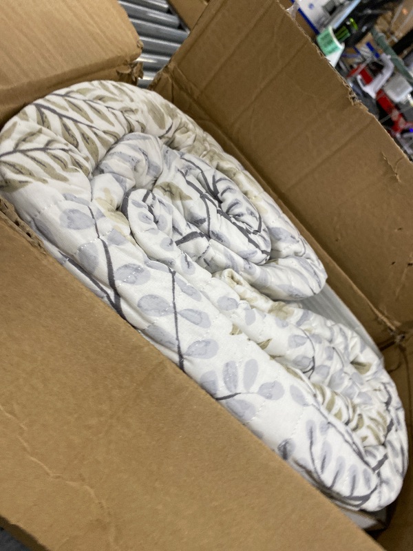 Photo 1 of Levtex Home English Forest Natural Reversible Full/Queen Quilt Set (88x92in) and 2 Pillow Shams (26x20in) - Floral - Taupe Grey - Cotton Full/Queen Size Quilt Bedding Set - Lightweight Soft Pre-Washed