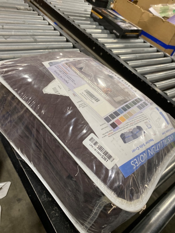 Photo 1 of YUEVELLA Velvet 1OO% Waterproof Reclining Sectional Couch Covers for Sectional Sofa L Shape 8-Piece Quilted Corner Recliner Sofa Cover Slipcovers Set Washable (5 Seater with 1 Console, Dark Brown)