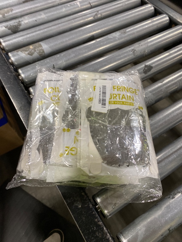 Photo 1 of 10 Pack Silver Backdrop Curtain 3.2ft x 8.2ft Metallic Tinsel Foil Fringe Curtains Photo Booth Background for Birthday Party Decoration Baby Shower Engagement Wedding Christmas Decoration (Silver)