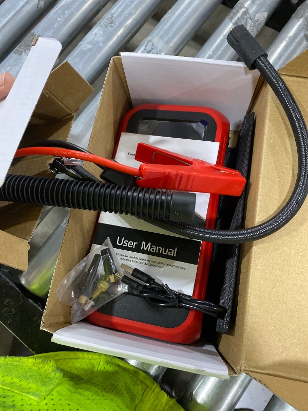 Photo 1 of Tire Inflator Portable Air Compressor,12V Car Battery Jump Starter,5X Faster Air Pump For Car Tire with Digital Tire Pressure Gauge&LED Light&Auto Shut-Off,Cordless Pump for Car,Motor,Bicycle,Ball