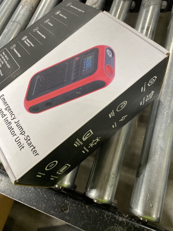 Photo 1 of Tire Inflator Portable Air Compressor,12V Car Battery Jump Starter,5X Faster Air Pump For Car Tire with Digital Tire Pressure Gauge&LED Light&Auto Shut-Off,Cordless Pump for Car,Motor,Bicycle,Ball