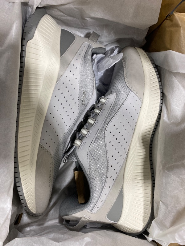 Photo 1 of BOSS, Modern Knit Structure Running Sneaker, Dolphin Grey, 8