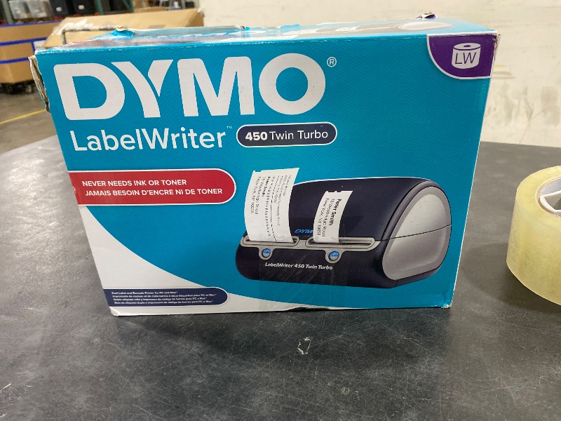 Photo 1 of DYMO Label Printer | Label Writer 450 Twin Turbo Direct Thermal Printer Fast Printing Great for Labeling Filing Shipping Mailing Barcodes and More Home & Office Organization