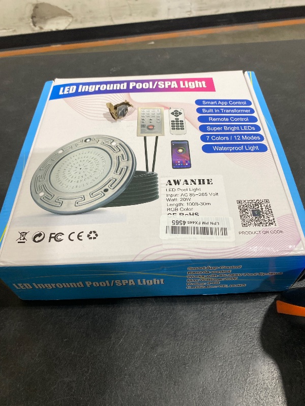 Photo 1 of Pool Lights for Inground Pool, 20W 6 Inch LED Inground Pool Light with Controller, Remote and APP Control for Wet Niche, Color Changing Underwater Swimming Pool Lights with 100 Foot Cord