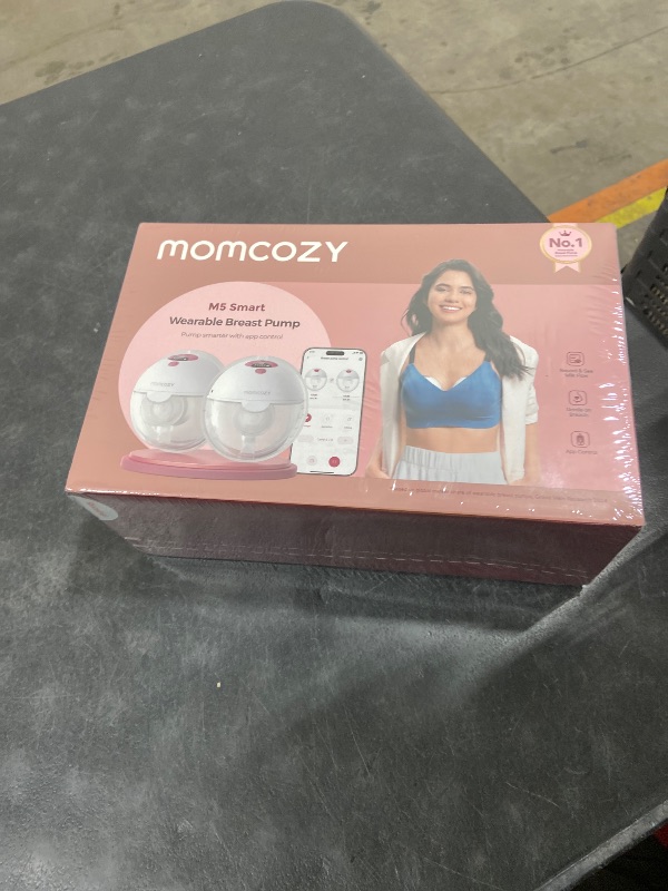 Photo 1 of Momcozy M5 Smart APP Controlled Wearable Breast Pump, Hands-Free Wireless Electric Pump, 3 Modes 9 Suction Levels, BPA-Free, Portable Lightweight, 24mm Flange, 2-Pack Cozy Red