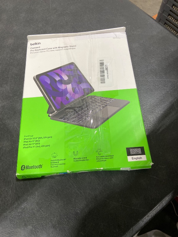 Photo 1 of Belkin Pro Keyboard Case w/Magnetic Stand, Backlit Bluetooth Keyboard, Multi-Gesture Controls, Magnetic Apple Pencil Storage Compatibility, & Multimedia Keys for iPad Air 10.9" & iPad Pro 11" - Black