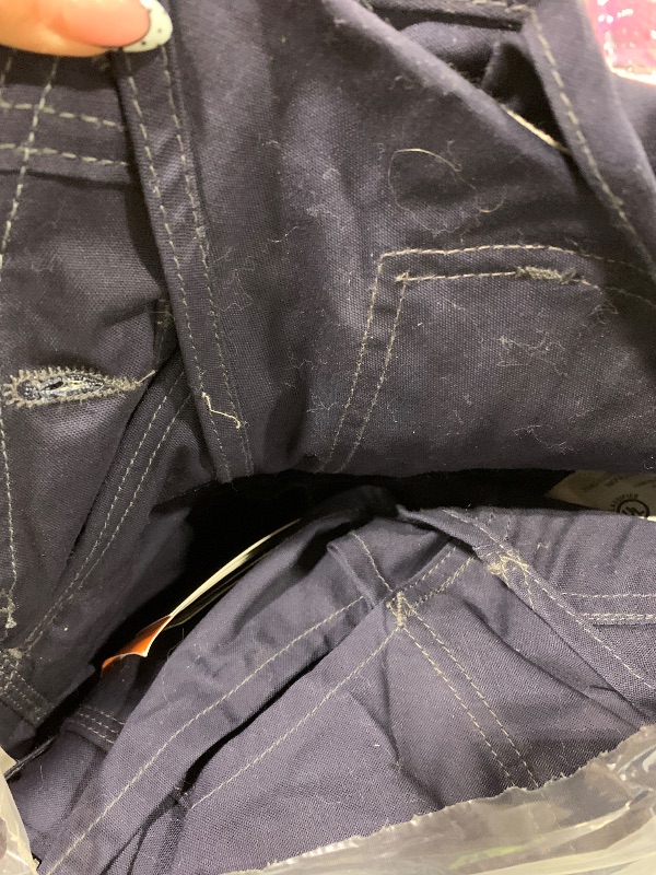 Photo 1 of Carhartt Men's Flame Resistant Loose Fit Quick Duck Insulated Bib Overall, Dark Navy, W42 x L28