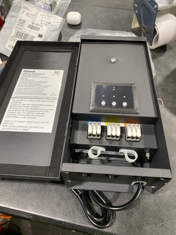 Photo 1 of DEWENWILS 300W Low Voltage Landscape Transformer WiFi with 3 Zones, Outdoor Landscape Lighting Transformer, 120V AC to 12/14V AC, Compatible with Alexa & Google Assistant, FCC Listed