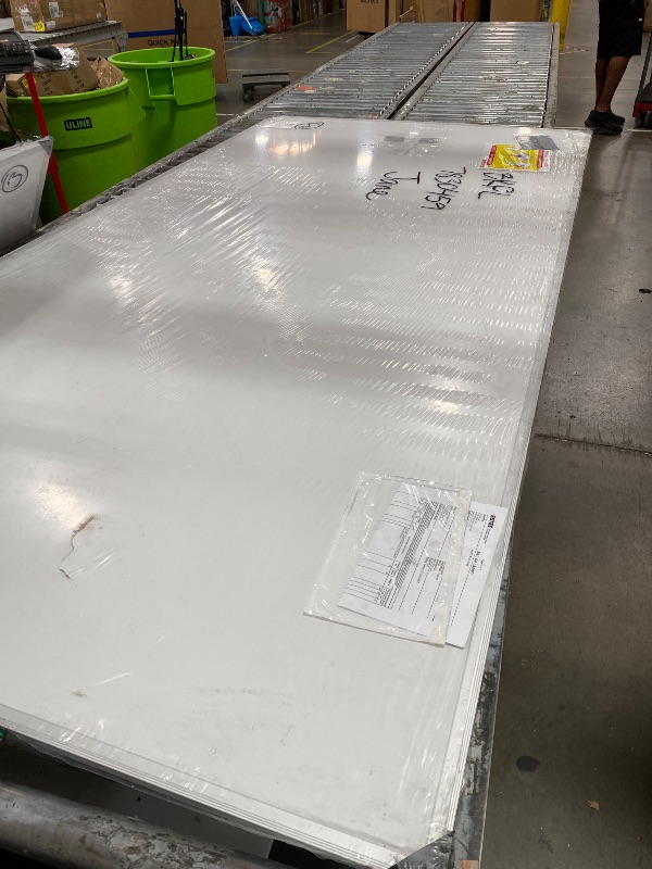 Photo 1 of **SEE PICTURES FOR DAMAGE**VIZ-PRO Cork Bulletin Board, 96" x 48", Silver Aluminum Frame