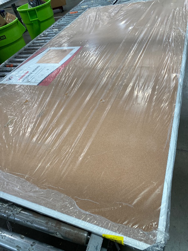 View 2 of **HAS SOME DAMAGE ON BACK** VIZ-PRO Cork Bulletin Board, 96" x 48", Silver Aluminum Frame
