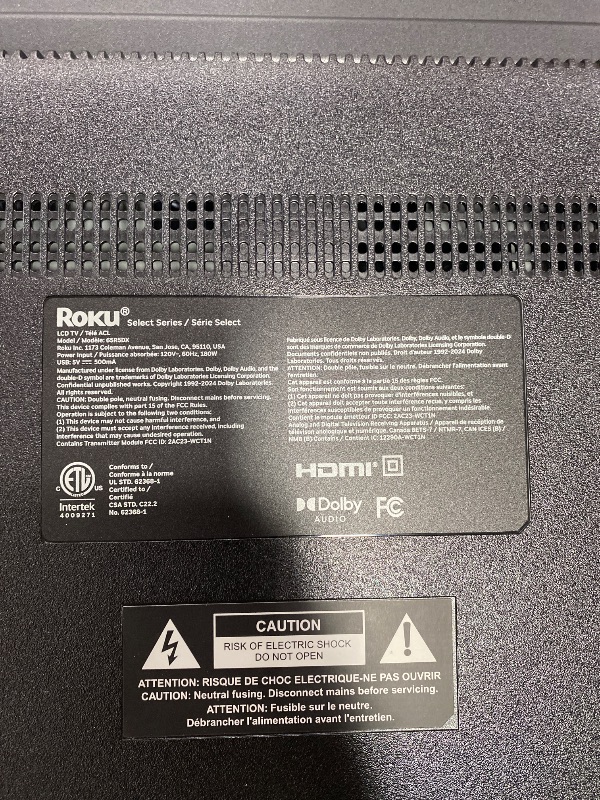 Photo 1 of **SEE NOTES** Roku 65" 4K QLED Smart TV
