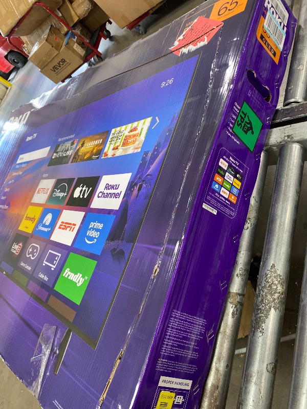 Photo 1 of **SEE NOTES** Roku 65" 4K QLED Smart TV