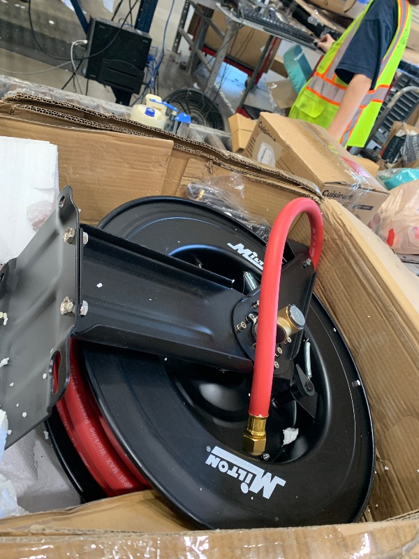 View 5 of **DENTS**** Milton 2780-50D - Steel Dual Arm Auto-Retractable Air Hose Reel, 1/2" x 50 ft. Rubber Hose - 300 Max PSI