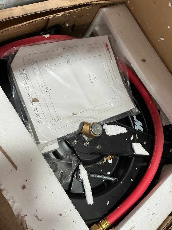 View 2 of **DENTS**** Milton 2780-50D - Steel Dual Arm Auto-Retractable Air Hose Reel, 1/2" x 50 ft. Rubber Hose - 300 Max PSI