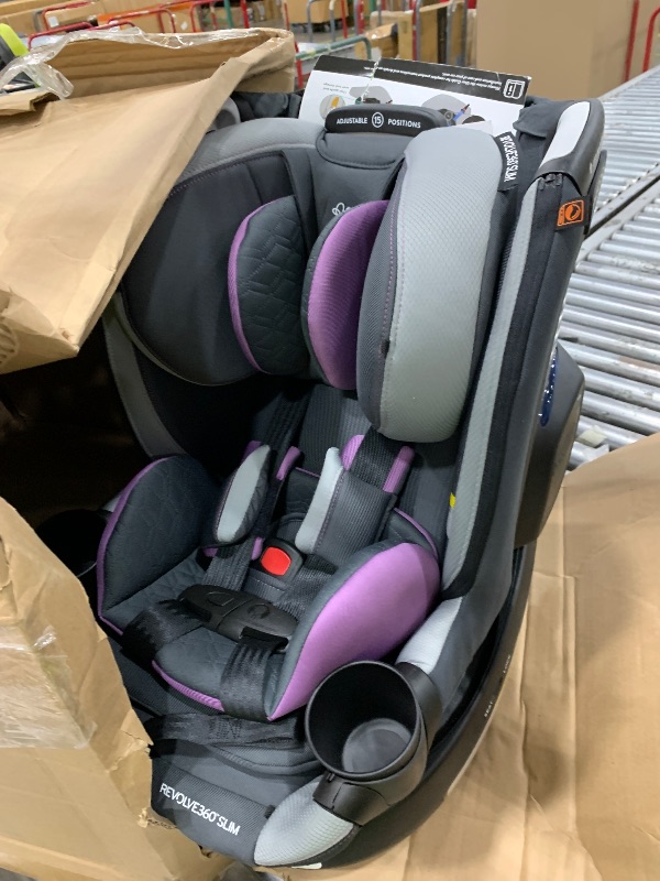 View 2 of (purple/black model) Evenflo Revolve360 Slim 2-in-1 Rotational Car Seat