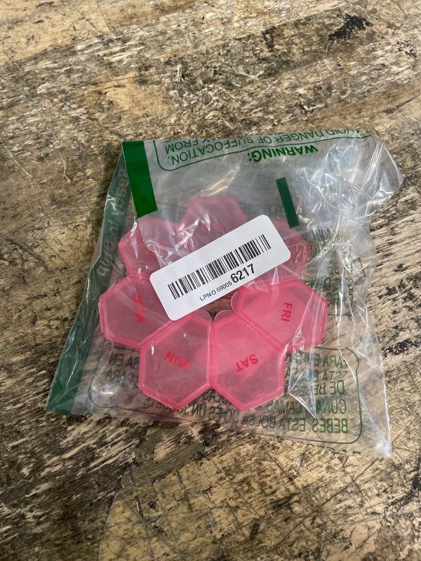 Photo 1 of [1Pack] 7-Day Weekly Pill Organizer,Daily Vitamin Case,Pill Box Pinkish-red