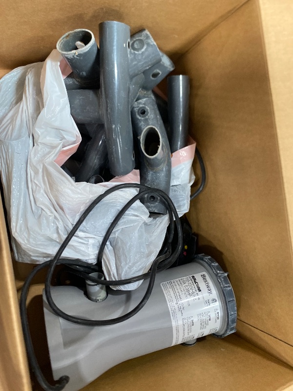View 2 of *** RUSTY, DAMAGES, PARTS ONLY **** Bestway 1000 GPH Above Ground Swimming Pool Cartridge Filter Pump 110-120V includes GFCI, Two Hoses, and Single Filter Cartridge