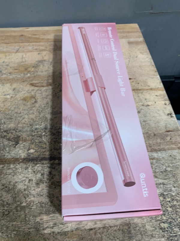 Photo 1 of **PARTS ONLY** Quntis Pink Monitor Light Bar with Backlight, Desk Light Bar with Remote