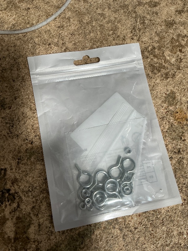 View 2 of 10 Pcs M3x8mm Stainless Steel Eye Bolts with Nuts, 304 Stainless Steel Threaded Screw Eyebolt Shoulder for Hanging or Securing Cables