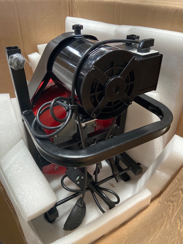 Photo 1 of 100Ft x 1/2 Inch Electric Drain Cleaner Machine, 750W Auto Feed Sewer Snake Drain Auger with 6 Cutters & Air-Activated Foot Switch, Heavy Duty Portable for 2" to 4" Pipes, Commercial & Home Use