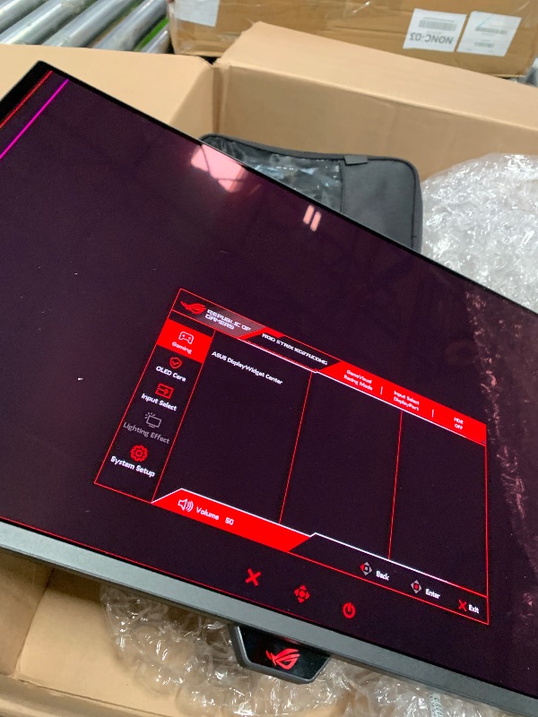 Photo 1 of **HAS SOME SCREEN DAMAGE**ASUS ROG XG27UCDMG 27 Inch 4K 240Hz Tandem QD-OLED G-SYNC Gaming Monitor