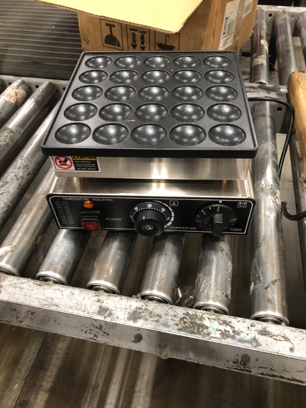 Photo 1 of 110V US Commercial 25PCS Mini Pancake Maker,950W Mini Dutch Pancake Maker,Non-stick,Dutch Poffertjes Grill,Stainless Steel,Breakfast,Snacks,Desserts.
