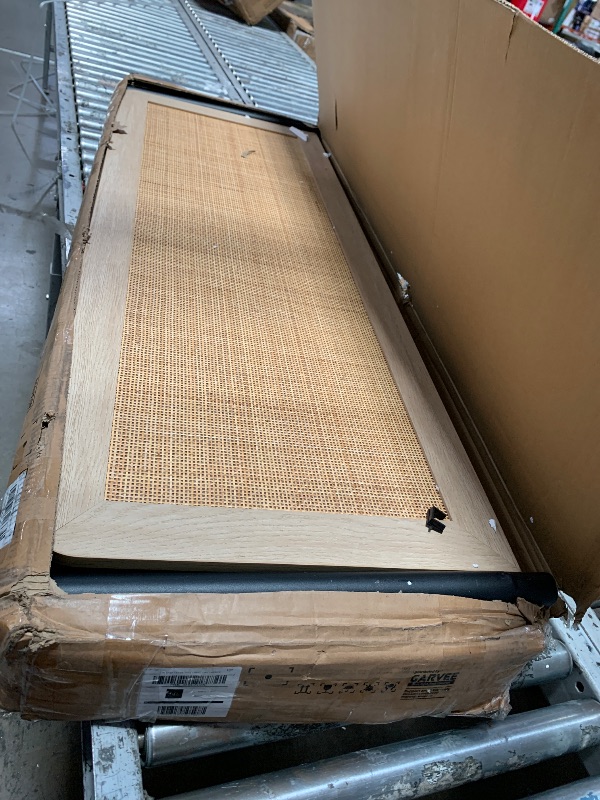 Photo 1 of **MISSING INSTRUCTIONS** Garvee Rattan Full Bed Frame - Oak