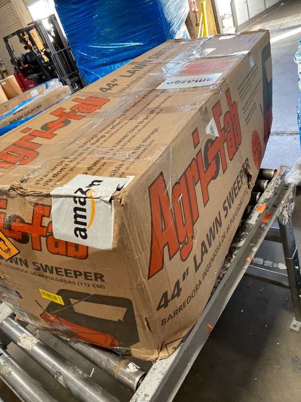 View 2 of **MISSING PARTS**Agri-Fab 44 In Tow-Behind Lawn Sweeper with 28 Cu Ft Flow-Through Hopper Bag, Adjustable Brush Height, and Dump From Seat Handle