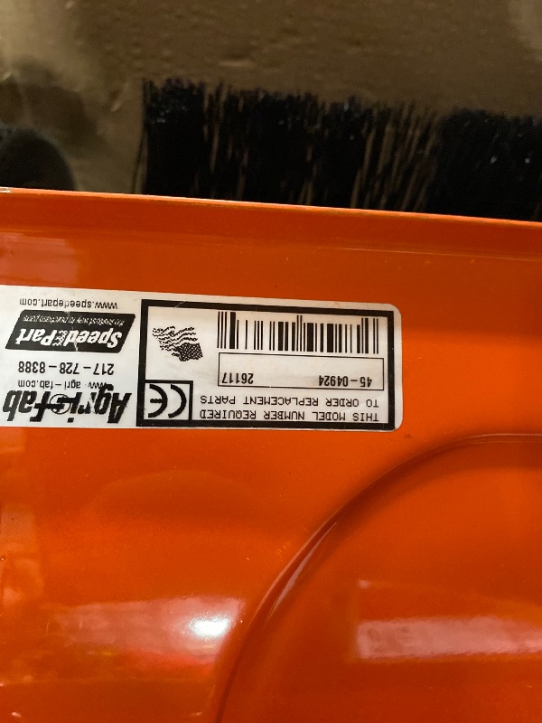 View 4 of **MISSING PARTS**Agri-Fab 44 In Tow-Behind Lawn Sweeper with 28 Cu Ft Flow-Through Hopper Bag, Adjustable Brush Height, and Dump From Seat Handle
