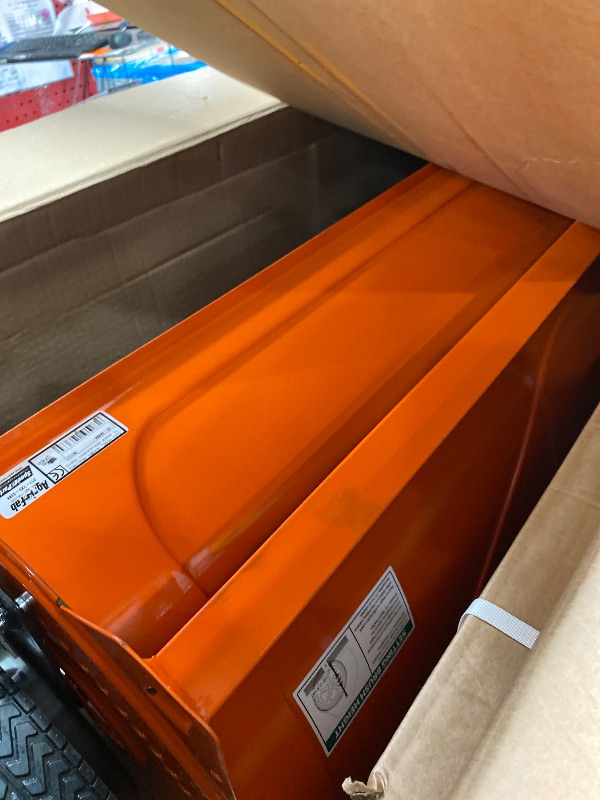 View 3 of **MISSING PARTS**Agri-Fab 44 In Tow-Behind Lawn Sweeper with 28 Cu Ft Flow-Through Hopper Bag, Adjustable Brush Height, and Dump From Seat Handle