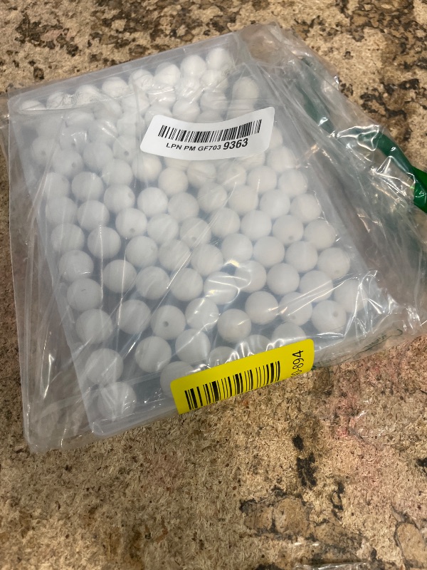 View 2 of 100pcs Silicone Beads, 15mm Silicone Beads for Keychain Making, Large Round White Beads for Pens, Silicone Focal Beads Bulk, Rubber for Bracelets,Crafts DIY Kit Christmas Gift for Women