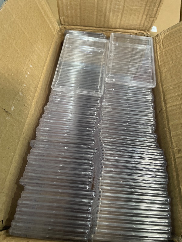 View 2 of 100 PCS Card Case Holder for Trading Cards, Acrylic Graded Card Slab Baseball Card Protectors with Label Position Fit for MTG TCG and Sport Cards