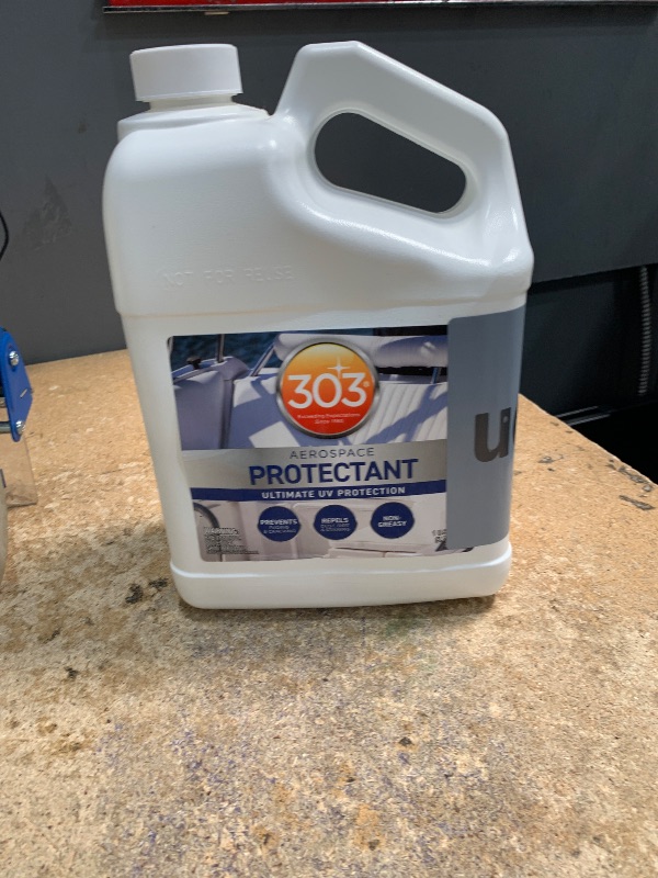 Photo 1 of *HALF FULL* 303 Products Marine Aerospace Protectant Spray – UV Protection, Repels Dust, Dirt, & Staining, Matte Finish, Restores Like-New Appearance, Outdoor Patio & Boat Cleaning Supplies 1 Gallon
