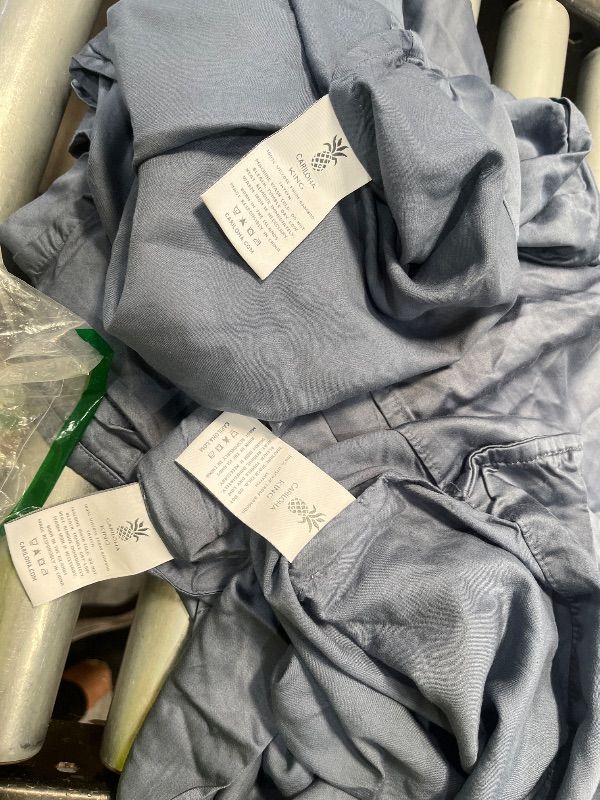 View 4 of ***MISSING FITTED SHEETS*** Cariloha Resort 4-Piece Sateen Sheet Set | Blue Lagoon | King | Viscose Material | Thermal-Regulating, Extra Soft Cooling Sheets