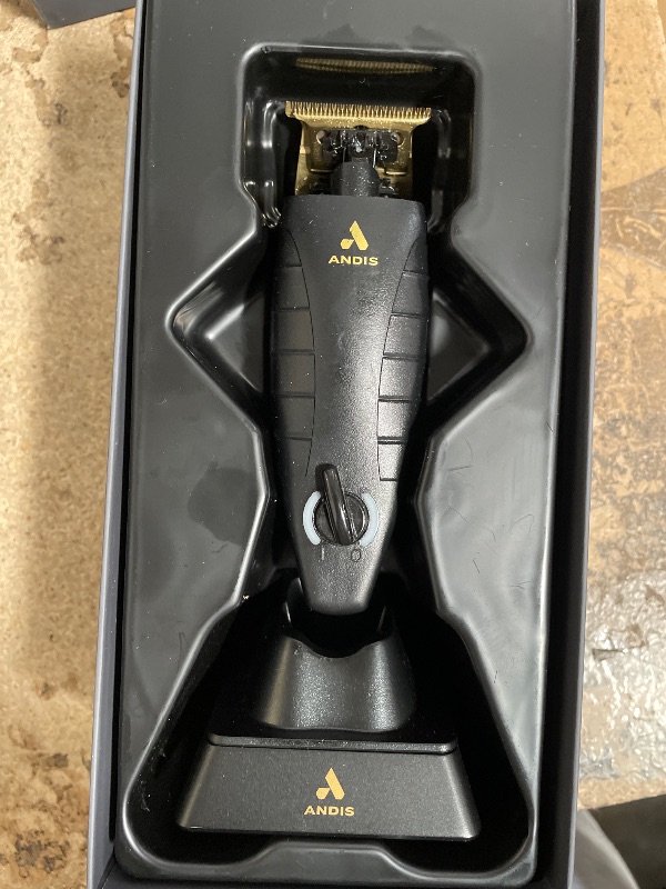 View 3 of **VERY USED** Andis 74150 GTX-EXO Professional Cord/Cordless Lithium-ion Electric Beard & Hair Trimmer with Charging Stand, Black