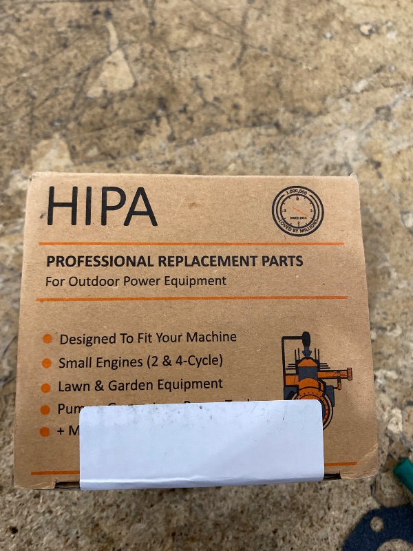 Photo 1 of  Hipa professional replacement carburetor kit designed for small engine outdoor power equipment. 
Includes: Carburetor, air filter, fuel filters, spark plug, gaskets, and fuel lines.
Compatibility: Designed for 2-cycle and 4-cycle small engines, including
