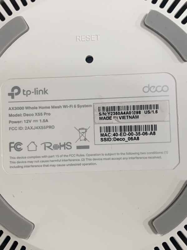 Photo 1 of **Only One** TP-Link Deco X55 Pro AX3000 Whole Home Wi-Fi 6 Mesh System - Coverage up to 6500 Sq.Ft & up to 150 Devices, 2x2.5G WAN/LAN Ports, 4 Streams, Wired Ethernet Backhaul, Ideal for 1Gig+ Internet, 3-Pack
