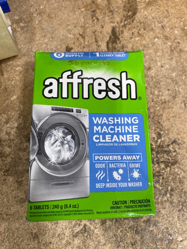 Photo 1 of *ONLY 5* Affresh Washing Machine Cleaner, Helps Power Away Odor Causing Bacteria & Grime Deep Inside Pump, Valve & Hoses, 6 Time Release Tablets, 6 Month Supply