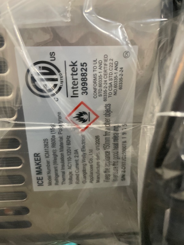 Photo 1 of (out of box, untested) Aeitto Ice Maker Countertop 26lbs/24H, Ice Machine 8 Ice Cubes Ready in 6 Mins, 2 Sizes of Bullet Ice Portable Ice Makers with Basket & Scoop, Auto Self-Cleaning for Home/Kitchen/Office Stainless