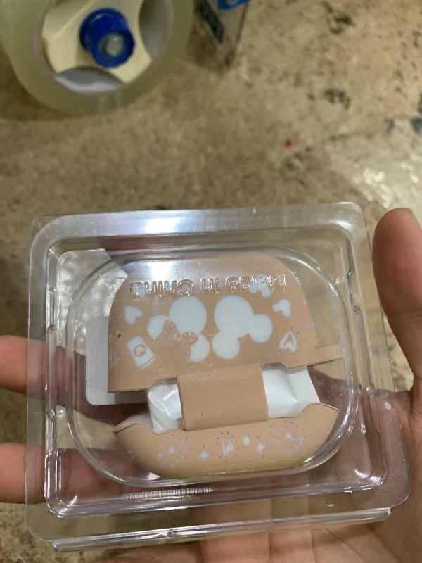 Photo 1 of (with Cute Keychain) Girovo Compatible with Apple Airpods 4 Case 2024 Women, Soft Silicone Two-Tone Funny Cartoon Engraved Portable 360° Full Protection Anti-Scratch Air pod 4 Case Khaki/White