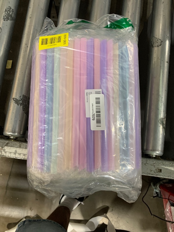 Photo 1 of [Individually Wrapped] Disposable Plastic Smoothie Boba Straws - 9.45" Long 0.43" Wide Colorful Jumbo Straws for Milkshake, Bubble Tea, Lemonade, Milk, Coffee, 100 Pieces