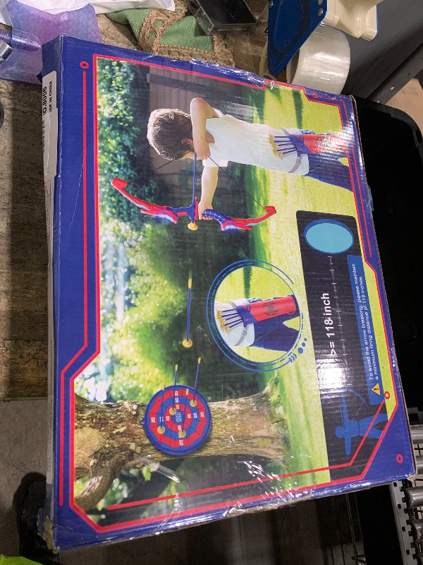 Photo 1 of **ONLY THE TARGET**Bow and Arrow Set for Kids, LED Light Up Archery Set with 7 Suction Cup Arrows, Quiver & Standing Web Target for Indoor/Outdoor, Birthday Gifts Toys for 4 5 6 7 8 9 10 12 Year Old Boys Girls