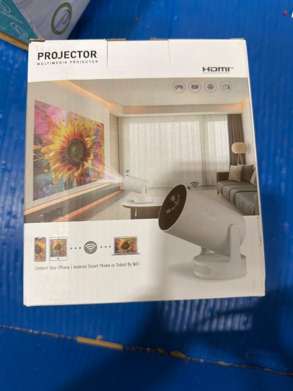 Photo 1 of ?Built-in Apps?Mini Projector with Wifi and Bluetooth, Support 4K, Portable Projector, 5W Sound Base Speaker, 200 ANSI, Android, Auto Vertical Keystone 210° Rotatable Proyector
