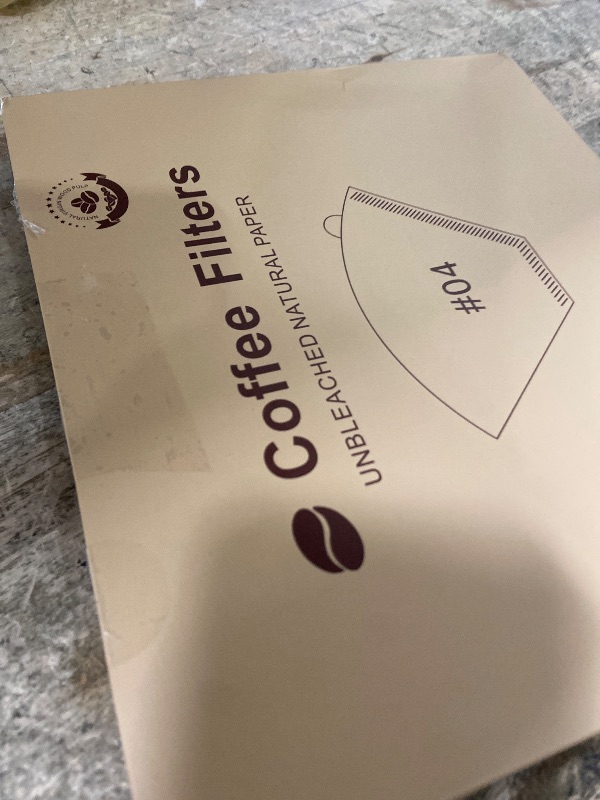 Photo 1 of #4 Cone Coffee Filters,100 Count Disposable Coffee Paper Filters,Unbleached Cone Filters 8-12 Cup, Filters For Pour Over and Drip Coffee Maker (100, #04)