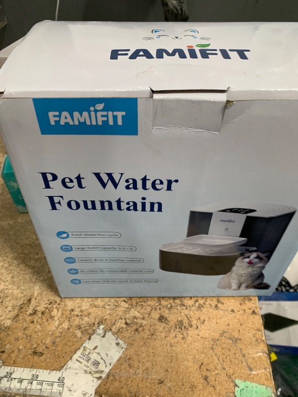 Photo 1 of [New Upgrade] Famifit 4.5L+2L Automatic Cat Water Fountain (Non-Heated), 2000mAh Battery, Timed 3/6/9H & 80/100/120ml Control, Clean Water System, No Filter, Ceramic Bowl, Ultra Quiet