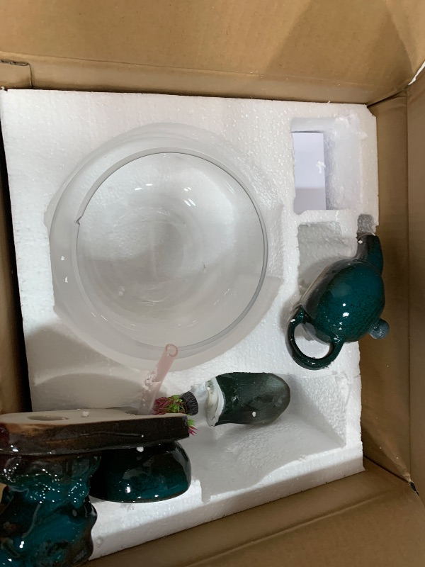 Photo 1 of ***SEE NOTES ***Small Indoor Water Fountains Tabletop Feng Shui Fish Tank with Fountain, Relaxing Zen Small Waterfall Fountain Indoor Tabletop Fountain for Home Office with 1 Spare Water Pump