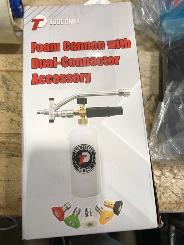 Photo 1 of ***MISSING PARTS***Tool Daily Foam Cannon with Dual Connector Accessory, 1/4 Inch Quick Connector, 5 Pressure Washer Nozzle Tips, 1 Liter