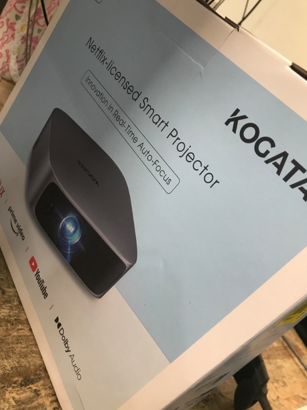 Photo 1 of [Short Throw/Built in Apps] Projector 4K with WiFi and Bluetooth, 2000ANSI TOF Auto Focus Keystone Smart Projector for Dolby Audio Home Theater Movie, Kogata Outdoor Projector Portable Ceiling Gray