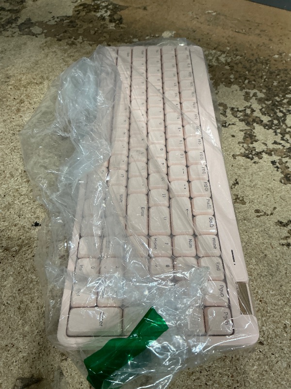 Photo 1 of **MISSING USB RECEIVER**Flow Lite 100 Keys Low Profile Mechanical Keyboard, Swappable Rechargeable Wireless Keyboard with 2.4G Receiver, Bluetooth and Wired Connection for Windows, Mac/ Specter Linear Switches (Flamingo)