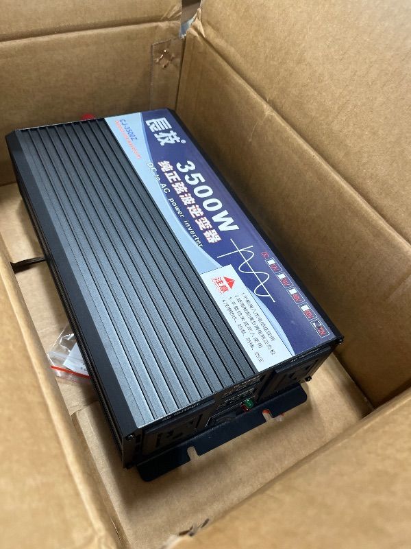 Photo 1 of **MISSING POWER CORD**3500 Watt Power Inverter 72V DC to 110V AC Converter, RV Inverter, LED Display with 2 AC Outlets Dual Fans Radiating, for RV, Camp and Home, Electric Tool Pure Sine Wave Inverter (110V, 3500W, 72V)